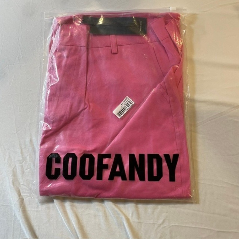 Coofandy Mens Casual Cozy Solid Pants Light Pink Straight Leg XL NWT